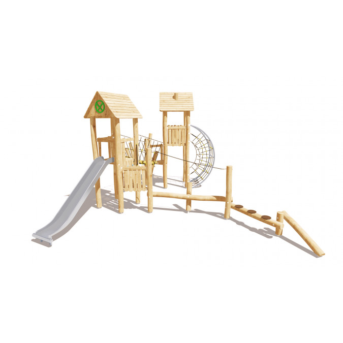 Play complex with a slide made of stainless steel "Eco" KRN-23