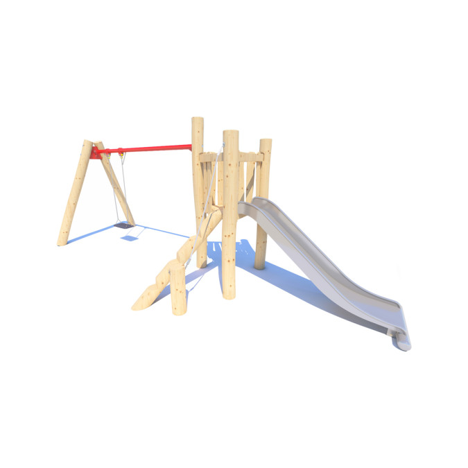 Play complex with stainless steel slide and swing "Eco" KRN-35