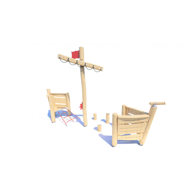 Play complex with steering wheel and rope net "Eco" KRN-43