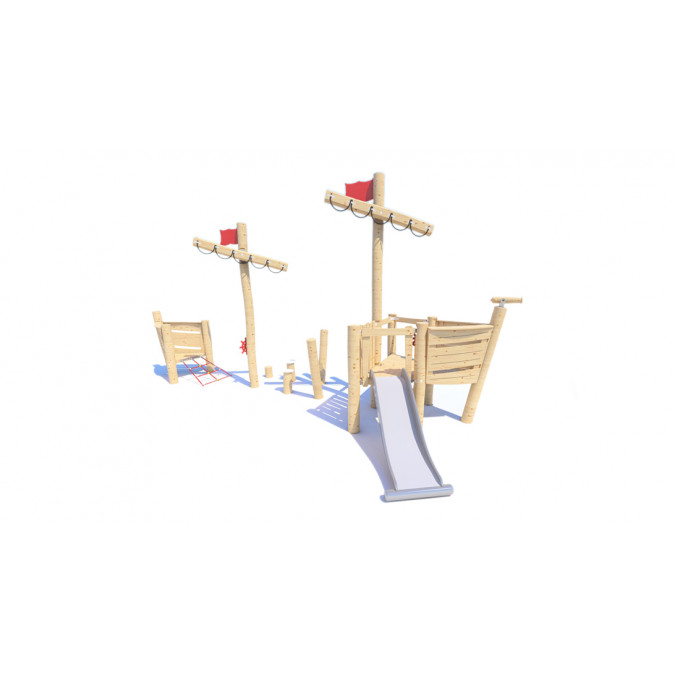 Game complex with two masts and an Eco slide KRN-45