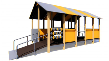 Arbor house with a ramp for children with specific needs