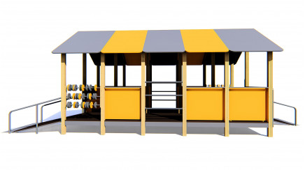 Arbor house with a ramp for children with specific needs