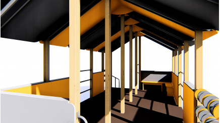 Arbor house with a ramp for children with specific needs