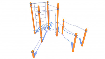 Inclusive cascade of horizontal and parallel bars for people with specific needs