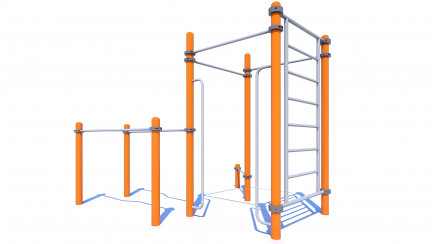 Inclusive cascade of horizontal and parallel bars for people with specific needs