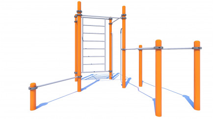 Inclusive cascade of horizontal and parallel bars for people with specific needs