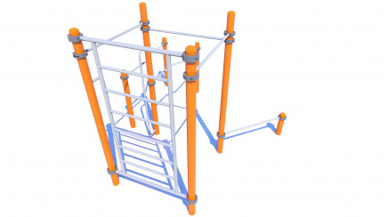 Inclusive cascade of horizontal and parallel bars for people with specific needs