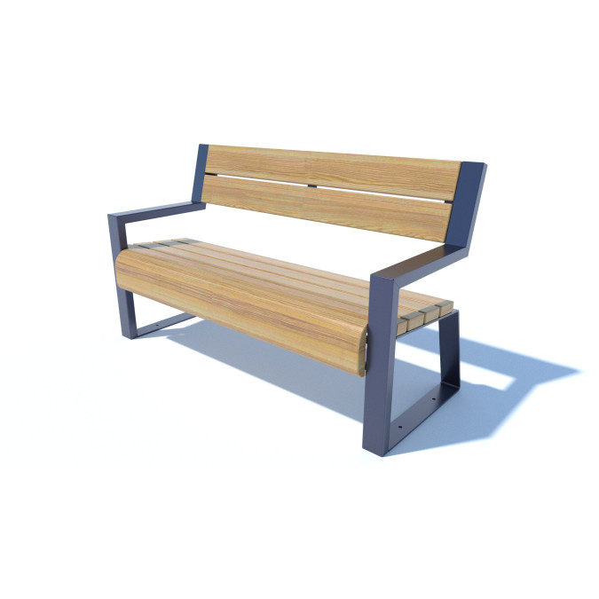 Bench with a back on metal legs SM-2.24.2