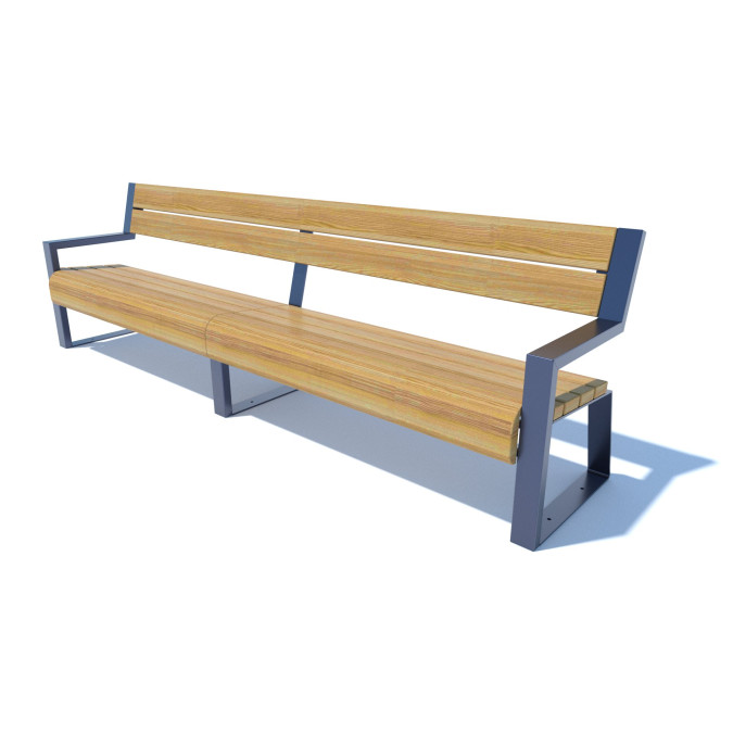 Bench with a back on metal legs SM-2.24.3