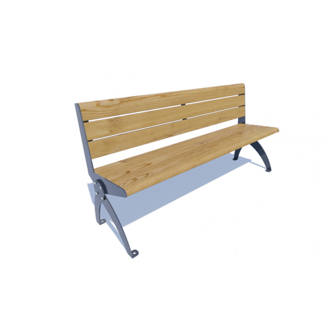Bench with a back on metal legs SM-2.42