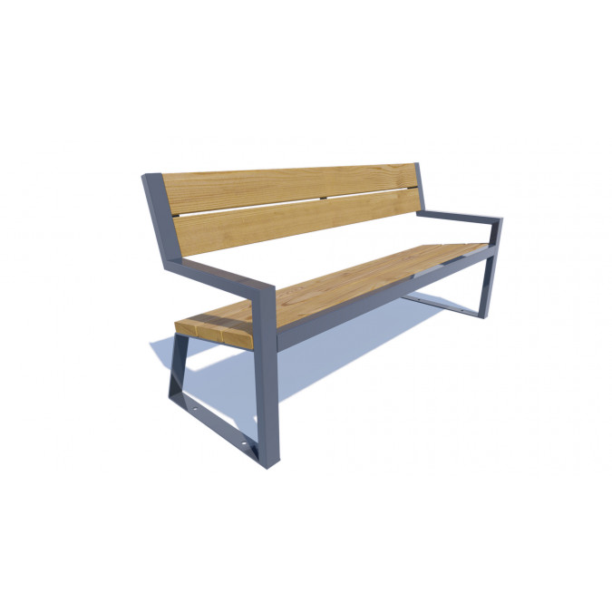 Bench with a back on metal legs SM-2.43