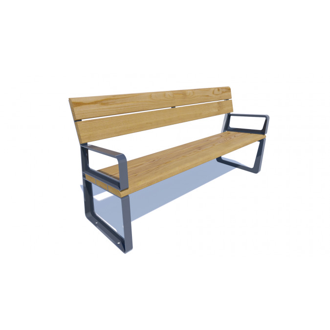   Bench with a back on metal legs SM-2.47