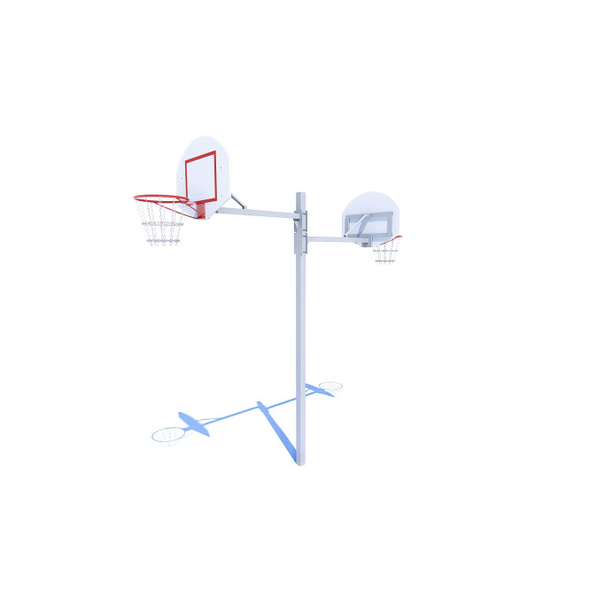 Double basketball unit with different level boards and metal net SO-9.01.01