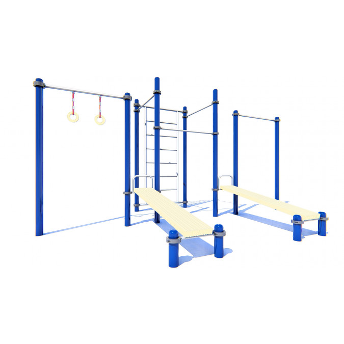 Cascade of horizontal bars with monkey bar and benches for abdominal exercises SW-11.22