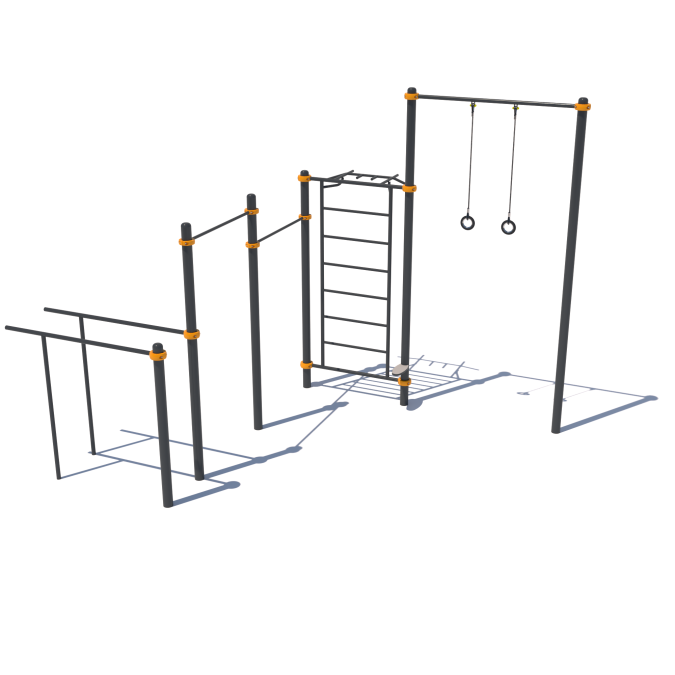 Rope cascade with rings and wall bars SW-11.46